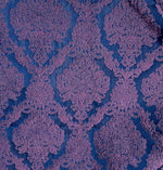 Fat Quarter- Style L- Princess Giselle Designer Damask Satin Drapery Upholstery Fabric - Fuchsia Pink & Navy Blue - Fancy Styles Fabric Pierre Frey Lee Jofa Brunschwig & Fils