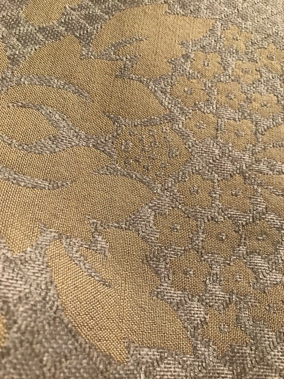 SWATCH Quilted Burnout Chenille Velvet Fabric- Taupe And Gold- Upholstery - Fancy Styles Fabric Pierre Frey Lee Jofa Brunschwig & Fils