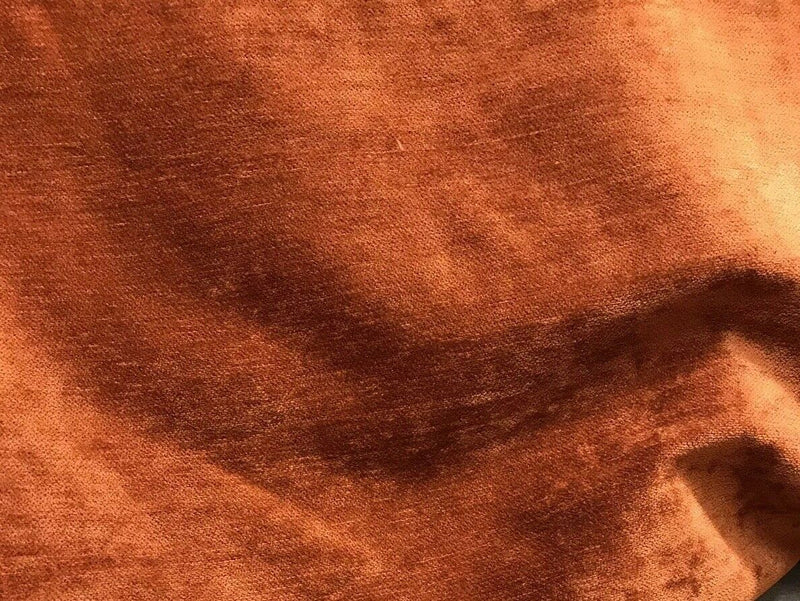 NEW Designer Burnt Orange Chenille Velvet Upholstery Fabric- BTY - Fancy Styles Fabric Pierre Frey Lee Jofa Brunschwig & Fils