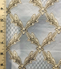 Lady Cadence Italian Brocade Diamond Satin Fabric Ivory Gold Upholstery LLPBI0003 - Fancy Styles Fabric Pierre Frey Lee Jofa Brunschwig & Fils