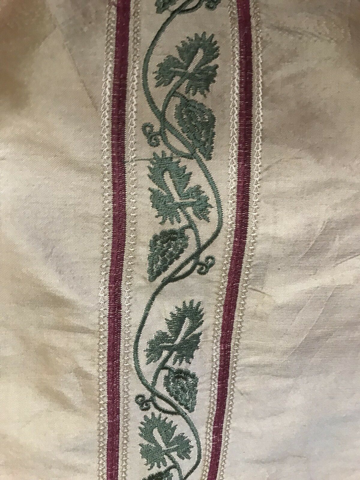 SALE! Designer 100% Silk Taffeta Interior Design Fabric - Embroidery Beige - Fancy Styles Fabric Pierre Frey Lee Jofa Brunschwig & Fils