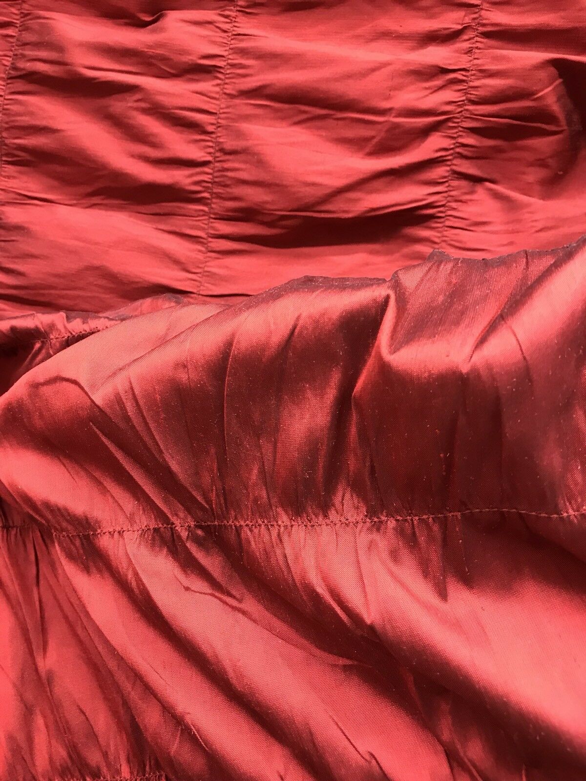 NEW! Lady Vivian 100% Silk Taffeta Ruched And Gathered Drapery Fabric - By The Yard -Red - Fancy Styles Fabric Pierre Frey Lee Jofa Brunschwig & Fils