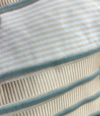 NEW! Designer 100% Silk Taffeta Aqua Velvet Striped Fabric- Rose Gold Aqua - Fancy Styles Fabric Pierre Frey Lee Jofa Brunschwig & Fils