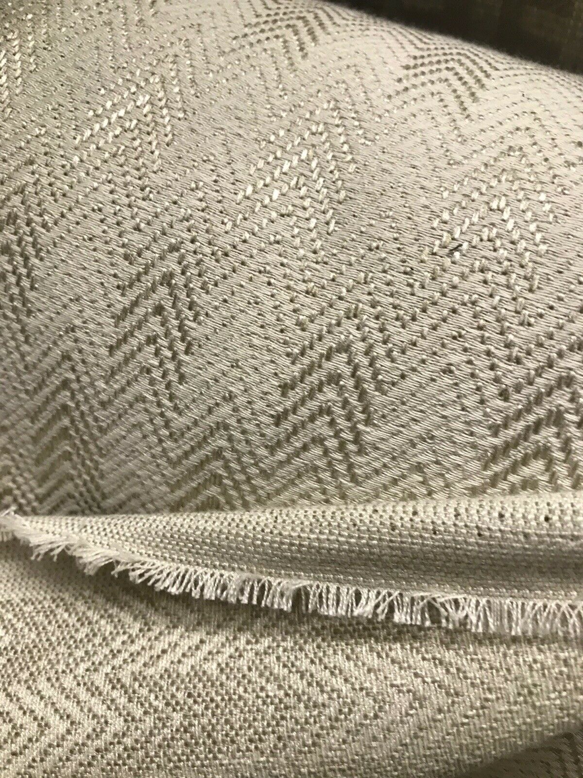 Countess Claire Designer Upholstery Herringbone Chevron Pattern Tweed Fabric -Beige Natural - Fancy Styles Fabric Pierre Frey Lee Jofa Brunschwig & Fils