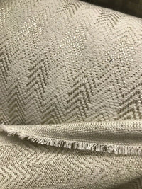 Countess Claire Designer Upholstery Herringbone Chevron Pattern Tweed Fabric -Beige Natural - Fancy Styles Fabric Pierre Frey Lee Jofa Brunschwig & Fils
