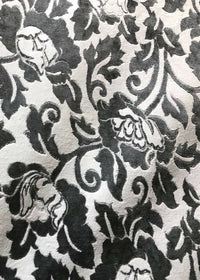 Baroness Angela Burnout Velvet Upholstery Fabric - Floral Charcoal & White LLPVS0008 - Fancy Styles Fabric Pierre Frey Lee Jofa Brunschwig & Fils