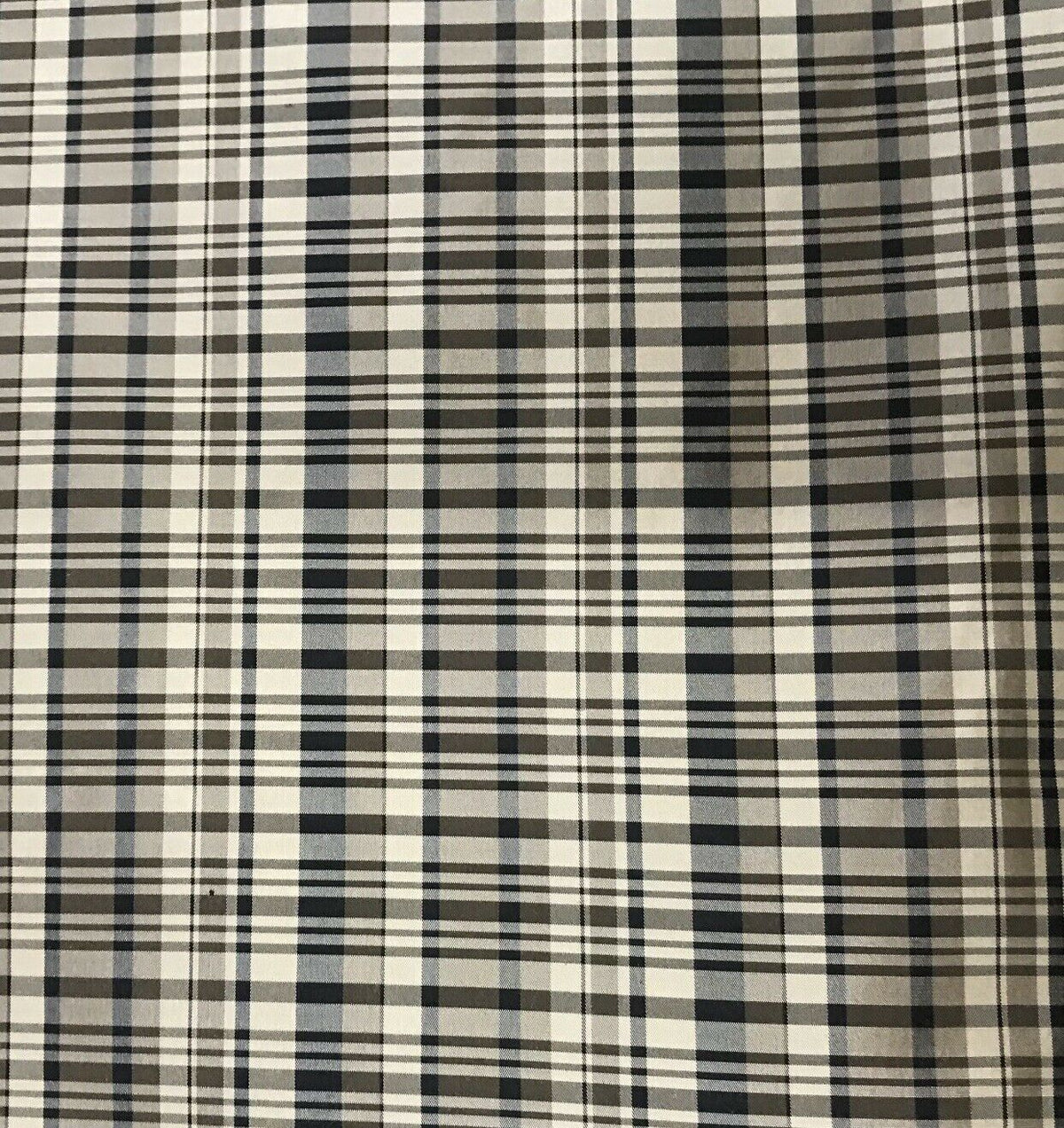 NEW Designer 100% Silk Taffeta Plaid Tartan Fabric- Black Taupe Cream - Fancy Styles Fabric Pierre Frey Lee Jofa Brunschwig & Fils