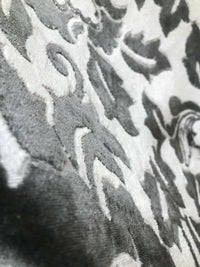 Baroness Angela Burnout Velvet Upholstery Fabric - Floral Charcoal & White LLPVS0008 - Fancy Styles Fabric Pierre Frey Lee Jofa Brunschwig & Fils
