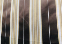 Sir Donatello Designer Brocade Satin Fabric- Brown, Pale Blue Gold Stripes Neoclassical G2 - Fancy Styles Fabric Pierre Frey Lee Jofa Brunschwig & Fils