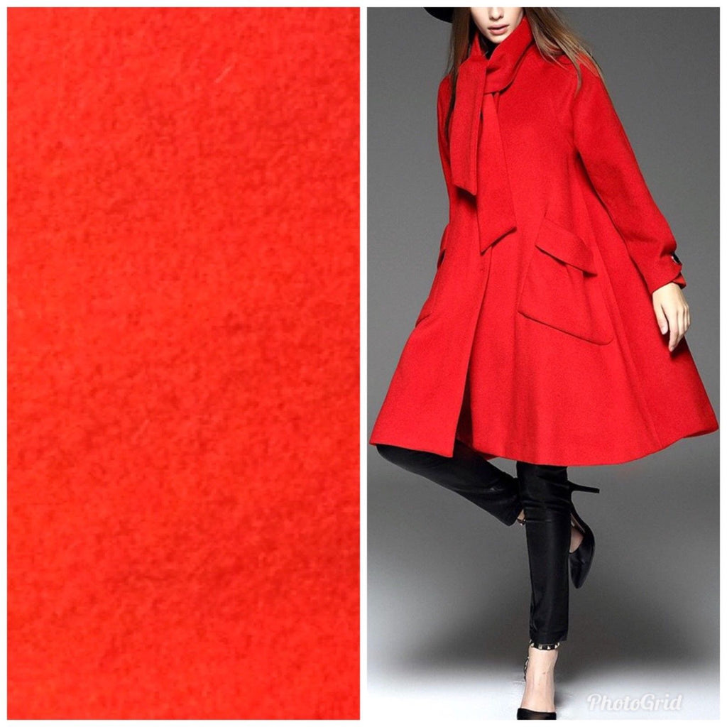 Designer 100% Wool Imported Italian Fabric- Tomato Red - By the yard - Fancy Styles Fabric Pierre Frey Lee Jofa
