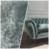 Designer Velvet Upholstery Fabric - Green Grey - Fancy Styles Fabric Pierre Frey Lee Jofa Brunschwig & Fils