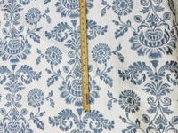 NEW! Novelty 100% Cotton Fabric Floral Damask Embroidery- Blue & White - Fancy Styles Fabric Pierre Frey Lee Jofa Brunschwig & Fils