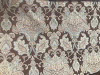 NEW Sir Christian Designer Burnout Damask Brocade Fabric - Brown And Light Blue - Fancy Styles Fabric Pierre Frey Lee Jofa Brunschwig & Fils