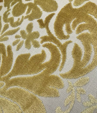Italian Burnout Floral Chenille Velvet Upholstery Fabric - Soft Yellow - Fancy Styles Fabric Pierre Frey Lee Jofa Brunschwig & Fils