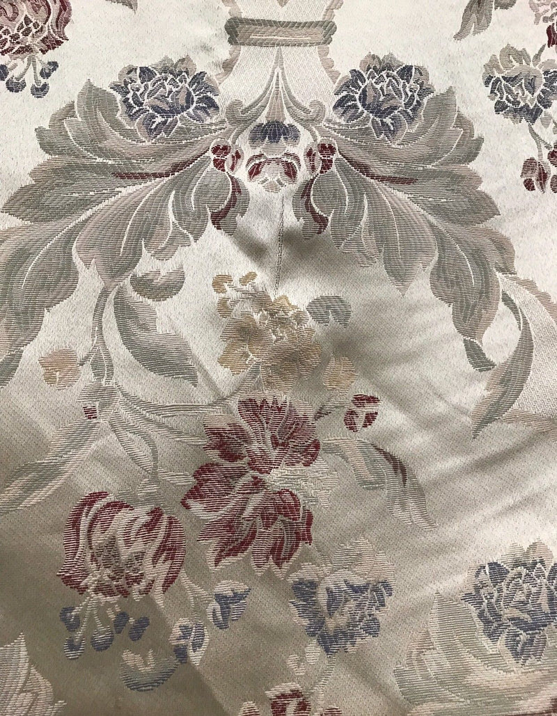 NEW! Designer Brocade Satin Fabric- Antique Ivory - Upholstery Damask - Fancy Styles Fabric Boutique
