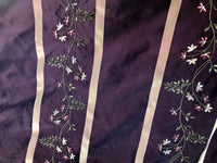 SALE! Princess Harriet Designer 100% Silk Taffeta Embroidery Fabric Purple 55” Wide - Fancy Styles Fabric Pierre Frey Lee Jofa Brunschwig & Fils