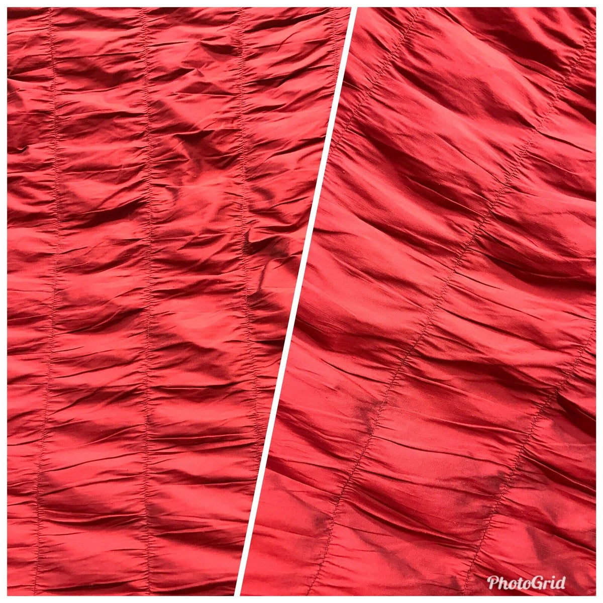 NEW! Lady Vivian 100% Silk Taffeta Ruched And Gathered Drapery Fabric - By The Yard -Red - Fancy Styles Fabric Pierre Frey Lee Jofa Brunschwig & Fils