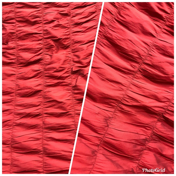 NEW! Lady Vivian 100% Silk Taffeta Ruched And Gathered Drapery Fabric - By The Yard -Red - Fancy Styles Fabric Pierre Frey Lee Jofa Brunschwig & Fils