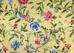 NEW! Miss Jamie Designer Floral & Bird Motif Drapery Upholstery Fabric- French Yellow - Fancy Styles Fabric Pierre Frey Lee Jofa Brunschwig & Fils