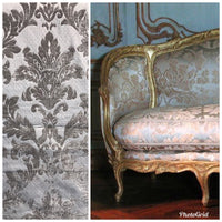 Designer Double Sided Brocade Jacquard Fabric- White And Silver  - Upholstery - Fancy Styles Fabric Pierre Frey Lee Jofa
