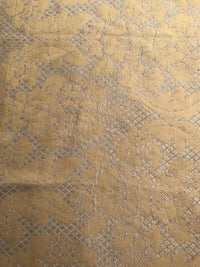 SWATCH Quilted Burnout Chenille Velvet Fabric- Taupe And Gold- Upholstery - Fancy Styles Fabric Pierre Frey Lee Jofa Brunschwig & Fils