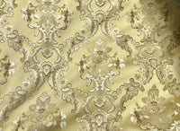 NEW 110” Wide- SALE! Prince Lucas Designer Brocade Jacquard Fabric- Mustard Yellow Gold- Damask - Fancy Styles Fabric Pierre Frey Lee Jofa Brunschwig & Fils
