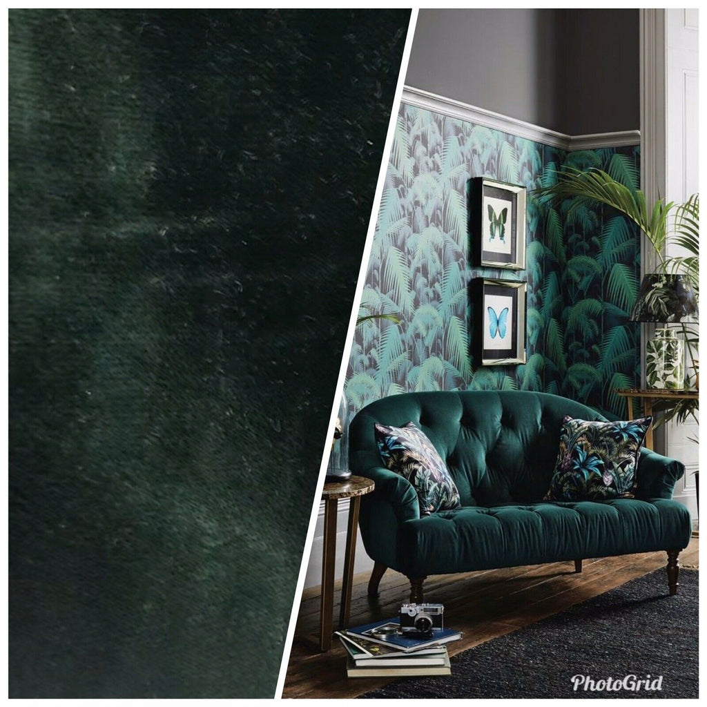 NEW! Designer Soft Velvet Fabric - Forest Green - Upholstery Weight BTY - Fancy Styles Fabric Pierre Frey Lee Jofa Brunschwig & Fils