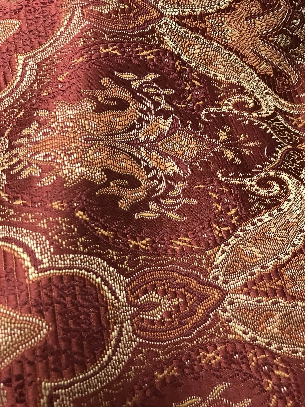 SALE! Designer Brocade Bohemian Upholstery Fabric - Wine Red- By The Yard - Fancy Styles Fabric Pierre Frey Lee Jofa Brunschwig & Fils