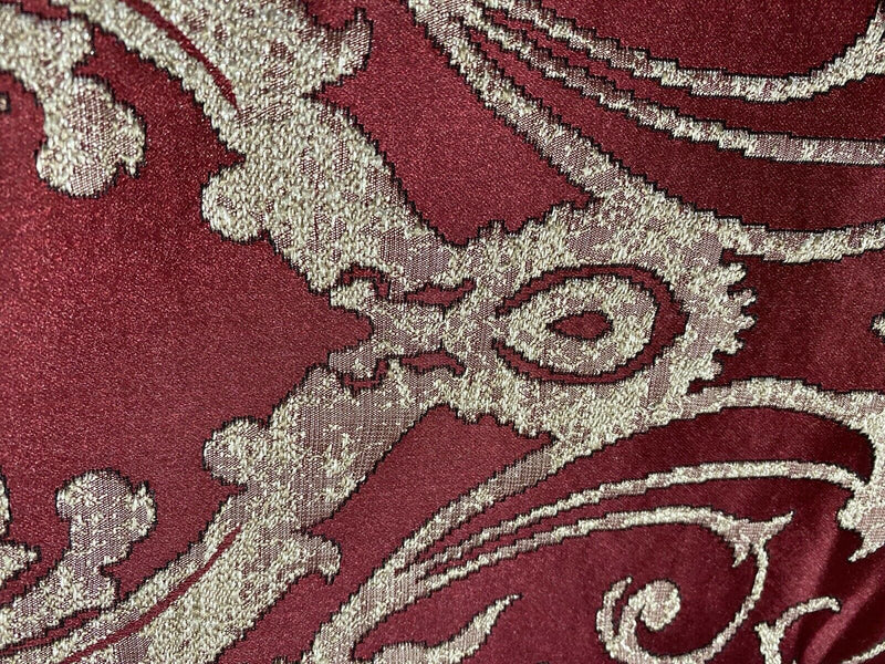 NEW! Fat Quarter- Lord Tustin Designer Damask Satin Drapery Upholstery Fabric - Dark Red - Fancy Styles Fabric Pierre Frey Lee Jofa Brunschwig & Fils