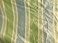 NEW Lady Marianne Designer 100% Silk Dupioni Stripes Embroidery Fabric - Blue Green 55” Wide - Fancy Styles Fabric Pierre Frey Lee Jofa Brunschwig & Fils
