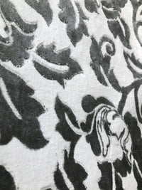 Baroness Angela Burnout Velvet Upholstery Fabric - Floral Charcoal & White LLPVS0008 - Fancy Styles Fabric Pierre Frey Lee Jofa Brunschwig & Fils