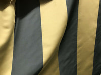 60” Wide- Designer Satin Drapery Fabric - 6” Gold And Charcoal Gray Stripes - Fancy Styles Fabric Pierre Frey Lee Jofa Brunschwig & Fils