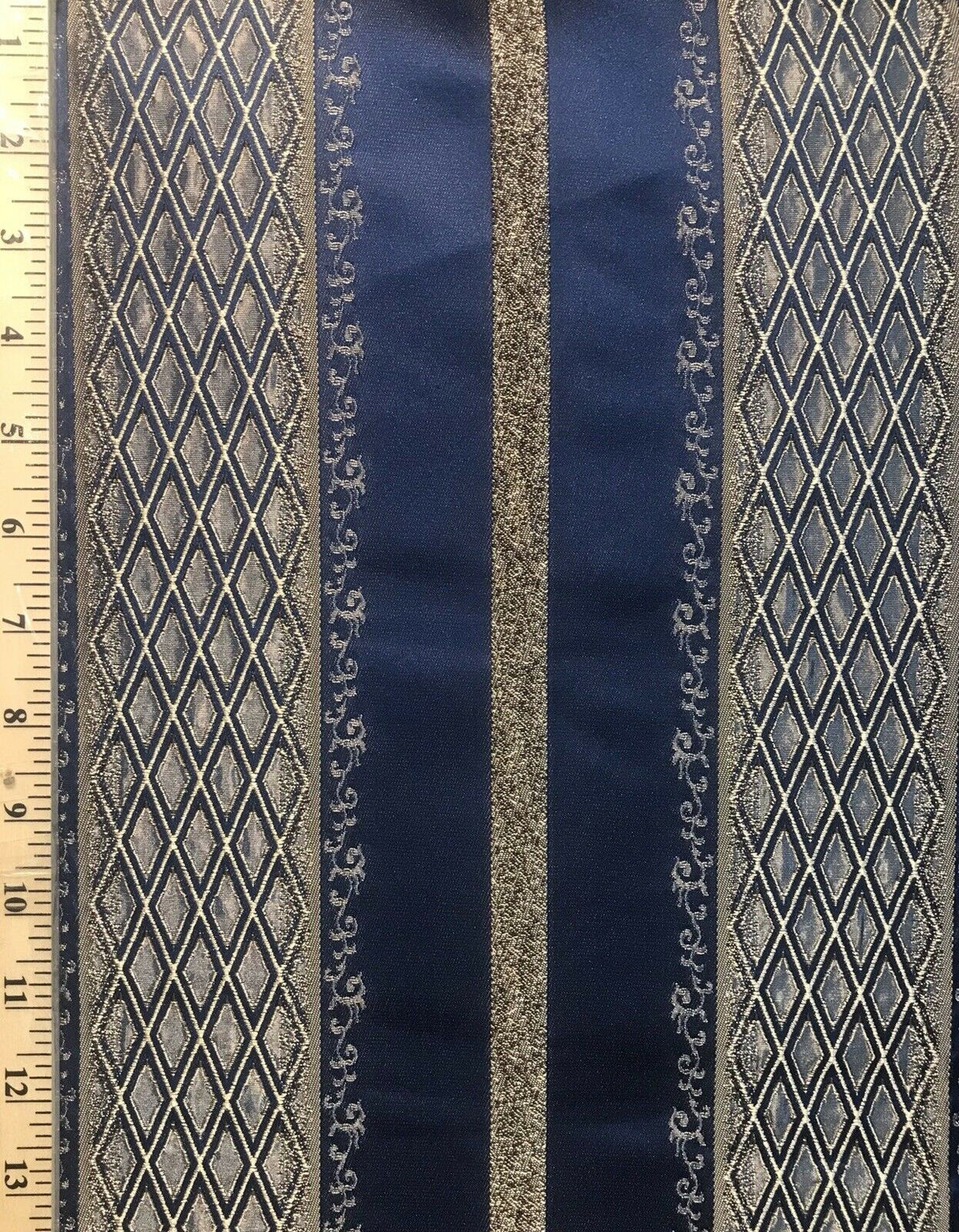 Lady Jennifer Designer Brocade Upholstery & Drapery Satin Striped Fabric Blue Gold LLPBB0004 - Fancy Styles Fabric Pierre Frey Lee Jofa Brunschwig & Fils