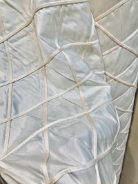 Queen Peyton 100% Silk Satin Quilted Designer Fabric- Ivory And Pink - Fancy Styles Fabric Pierre Frey Lee Jofa Brunschwig & Fils