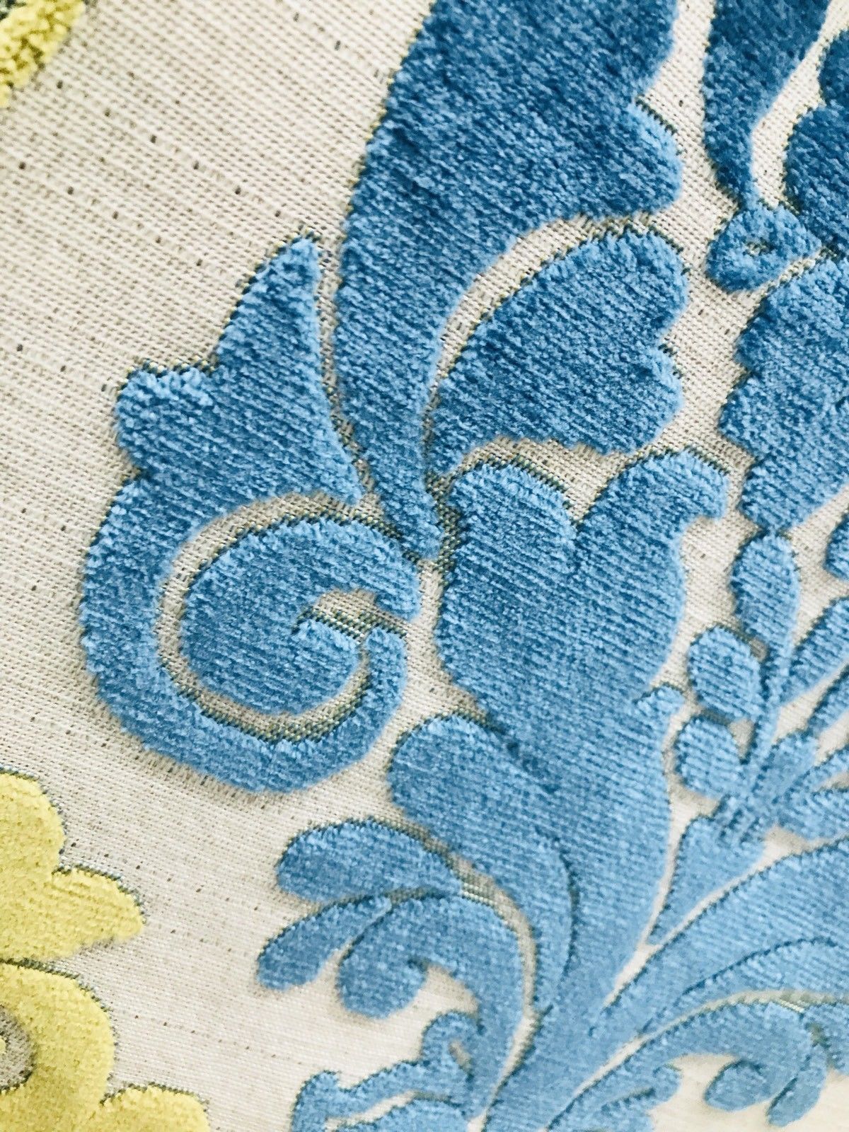 SWATCH- Imported Belgium Burnout Damask Chenille Velvet Fabric Upholstery - Fancy Styles Fabric Boutique