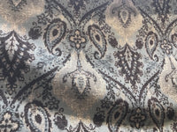 NEW Double Sided Burnout Kilim Rug Inspired Fabric- Blue Brown Upholstery - Fancy Styles Fabric Boutique
