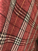 Designer Wool Blend Plaid Tartan Coat Fabric By The Yard - Brick Red - Fancy Styles Fabric Pierre Frey Lee Jofa Brunschwig & Fils