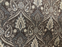 SWATCH Double Sided Burnout Kilim Rug Inspired Fabric- Blue Brown Upholstery - Fancy Styles Fabric Pierre Frey Lee Jofa Brunschwig & Fils