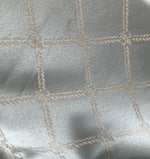 SALE! Designer Brocade Satin Fabric- Antique Silver Blue Rope Design Upholstery - Fancy Styles Fabric Boutique