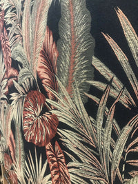 BACK IN STOCK!  Designer Brocade Upholstery Fabric- Palm Leaves Floral Black - Fancy Styles Fabric Pierre Frey Lee Jofa Brunschwig & Fils