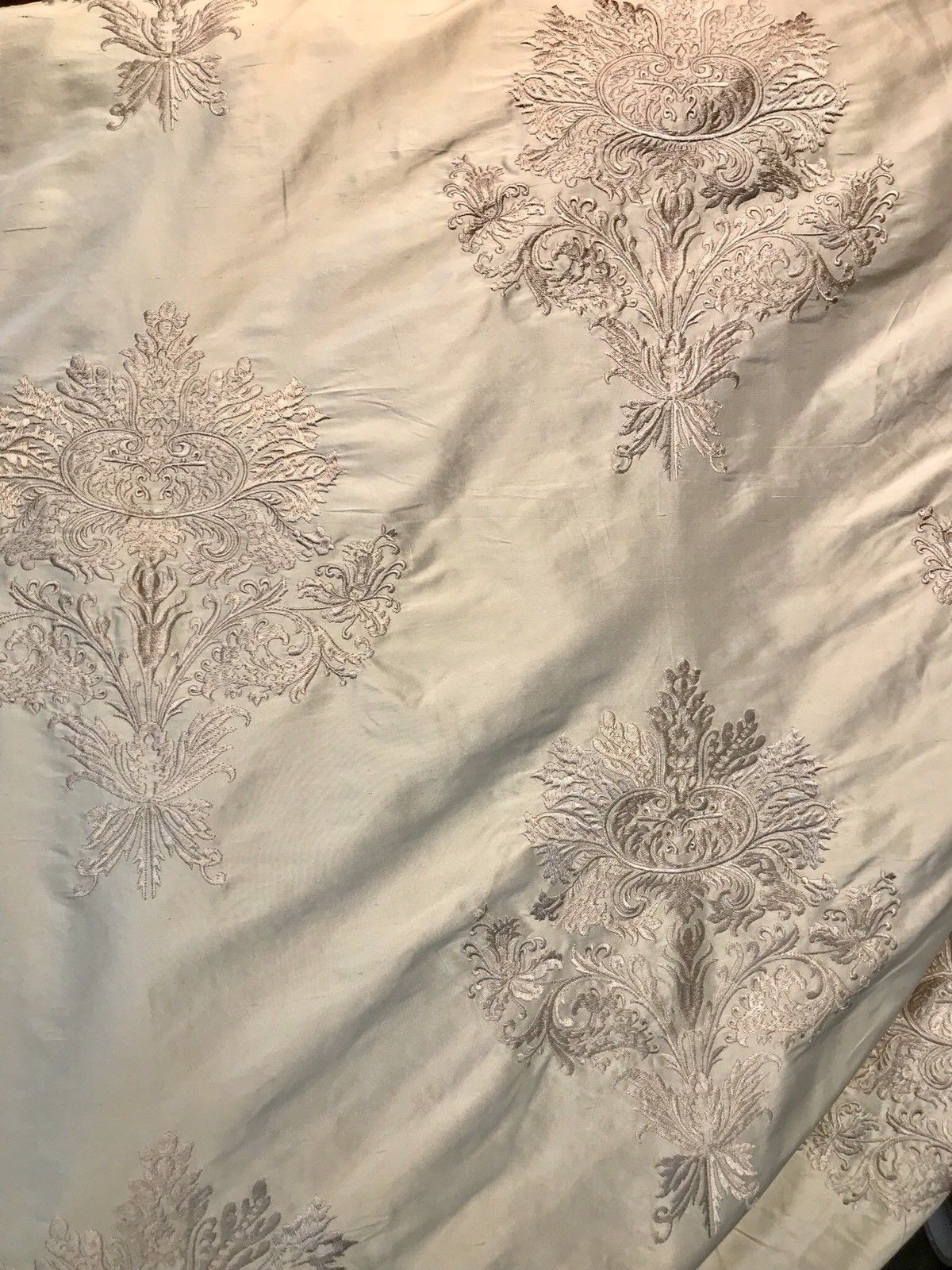 NEW Novelty Pink Embroidered 100% Silk Taffeta Fabric Antique Pink - Fancy Styles Fabric Boutique