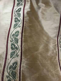 SALE! Designer 100% Silk Taffeta Interior Design Fabric - Embroidery Beige - Fancy Styles Fabric Pierre Frey Lee Jofa Brunschwig & Fils