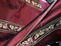 SALE! Lady Paulette 100% Silk Taffeta Interior Design Fabric Embroidery Rouge Red - Fancy Styles Fabric Pierre Frey Lee Jofa Brunschwig & Fils