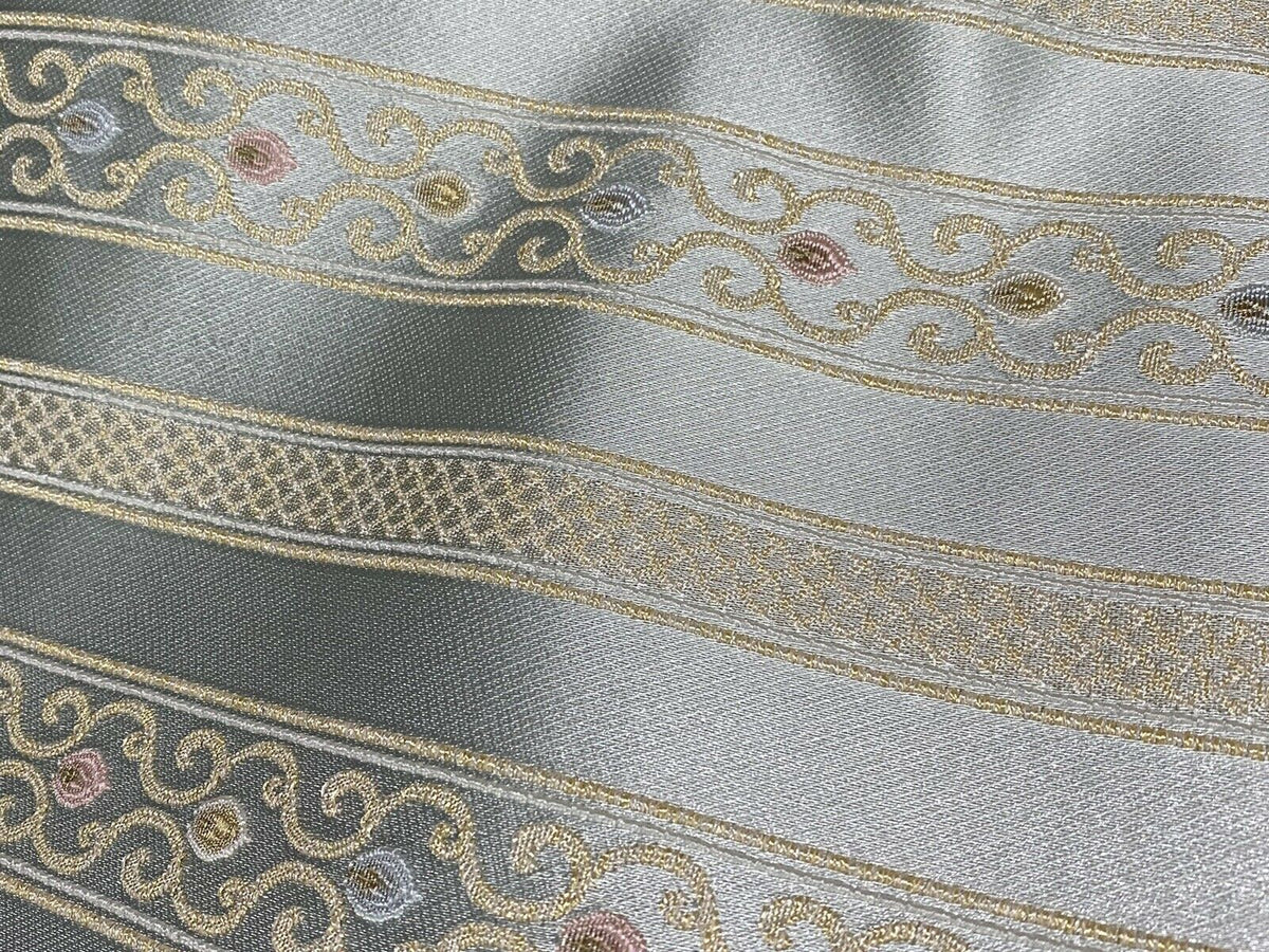 NEW Princess Avery Novelty Ritz Neoclassical Brocade Striped Satin Fabric - Louis Blue - Fancy Styles Fabric Pierre Frey Lee Jofa Brunschwig & Fils