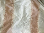NEW Lady Kristen Designer 100% Silk Taffeta Embroidered Stripe Floral Fabric- Pink & Cream - Fancy Styles Fabric Pierre Frey Lee Jofa Brunschwig & Fils