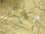 NEW! 100% Silk Dupioni Drapery Golden Yellow Embroidered Floral Fabric GFSUY0001 - Fancy Styles Fabric Pierre Frey Lee Jofa Brunschwig & Fils