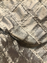 NEW! Designer 100% Silk Taffeta Dupioni Diamond Ruffle Drapery Fabric-  Gold - Fancy Styles Fabric Pierre Frey Lee Jofa Brunschwig & Fils
