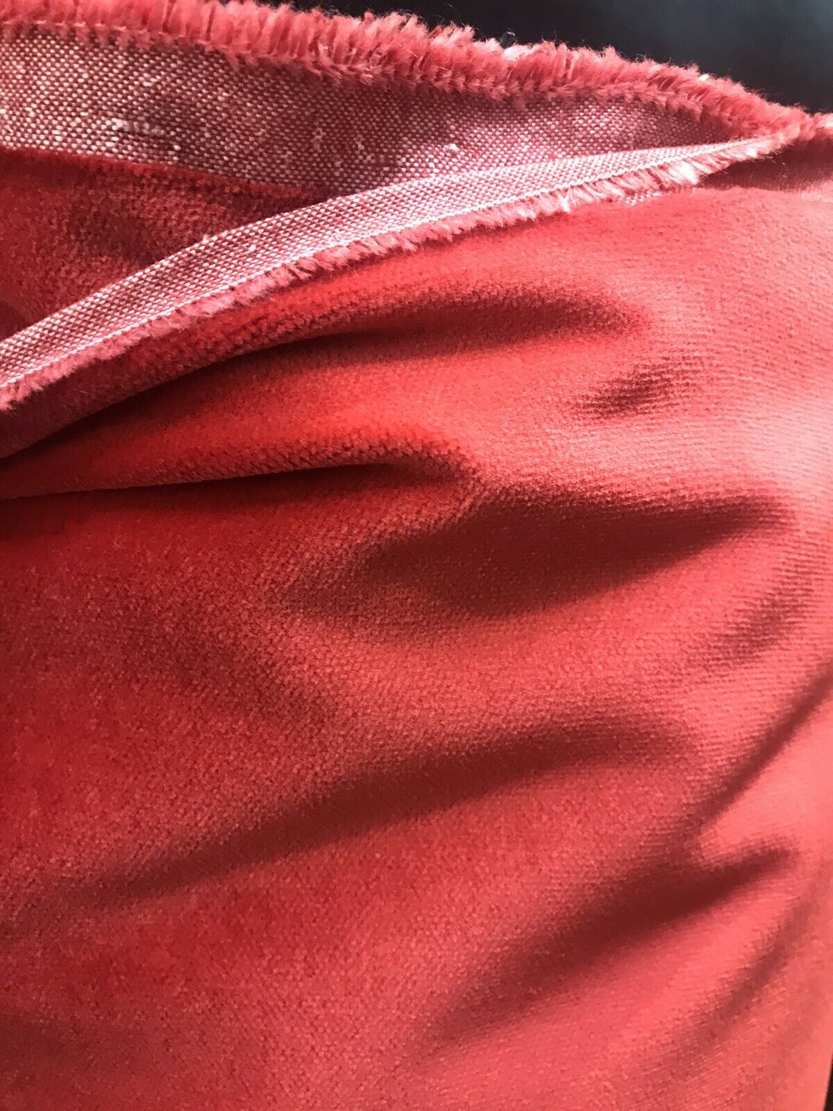 NEW! Designer Velvet Upholstery Fabric - Coral Red - Fancy Styles Fabric Pierre Frey Lee Jofa Brunschwig & Fils