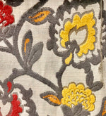 NEW Novelty Belgium Burnout Chenille Velvet Fabric Upholstery- Yellow Red Floral - Fancy Styles Fabric Pierre Frey Lee Jofa Brunschwig & Fils