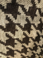 NEW Designer Upholstery Oversized Houndstooth Pattern Fabric - Brown & Natural - Fancy Styles Fabric Pierre Frey Lee Jofa Brunschwig & Fils